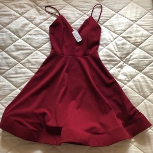 Burgundy cocktail dress